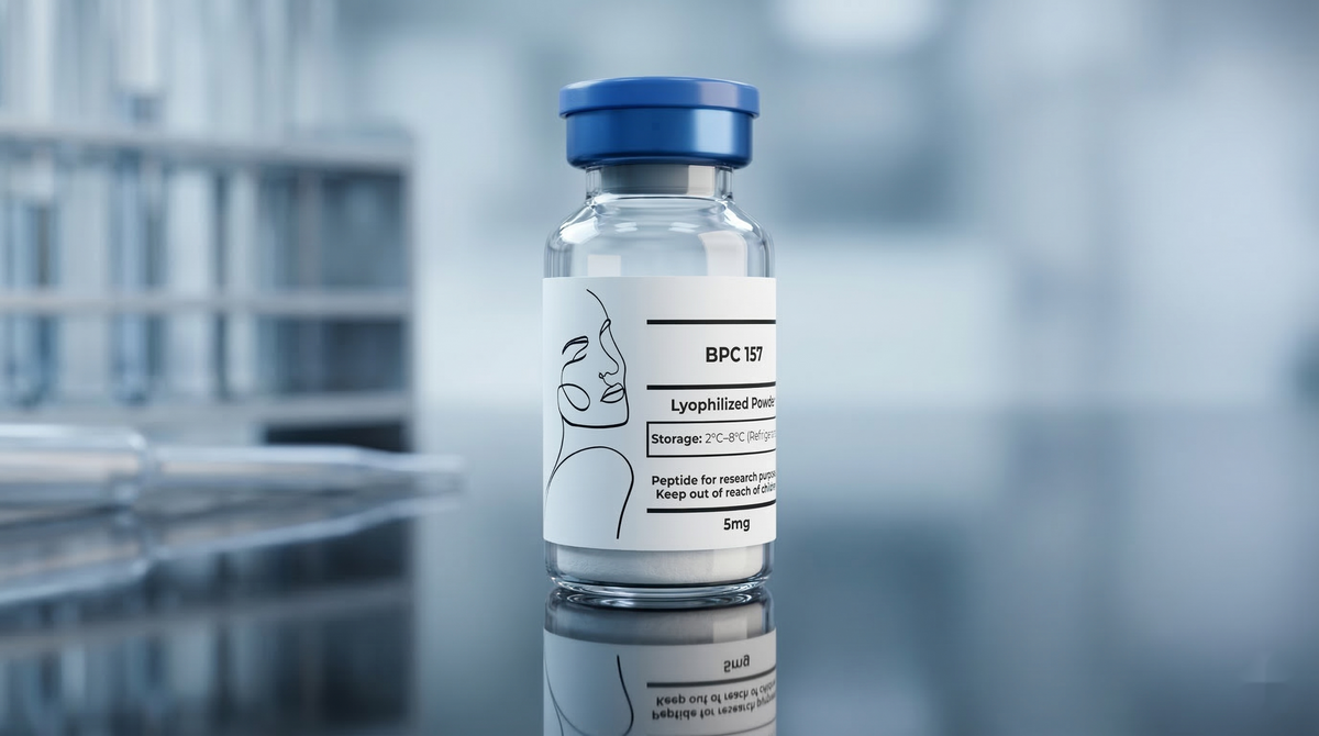 BPC-157 research compound, lyophilised vial | Blaque Sigma