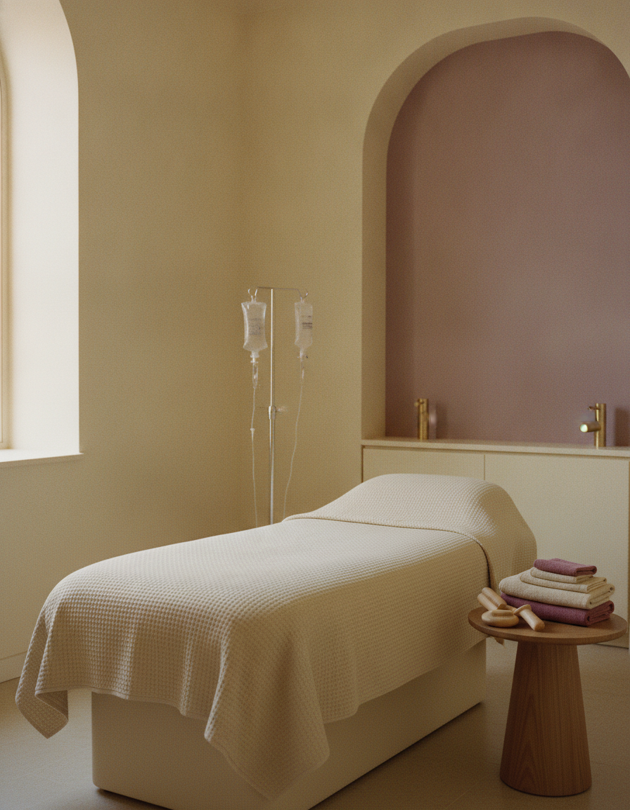 A Blaque Sigma treatment room set for the complete body ritual, bed, drip stand and contouring tools, in Northriding, Randburg