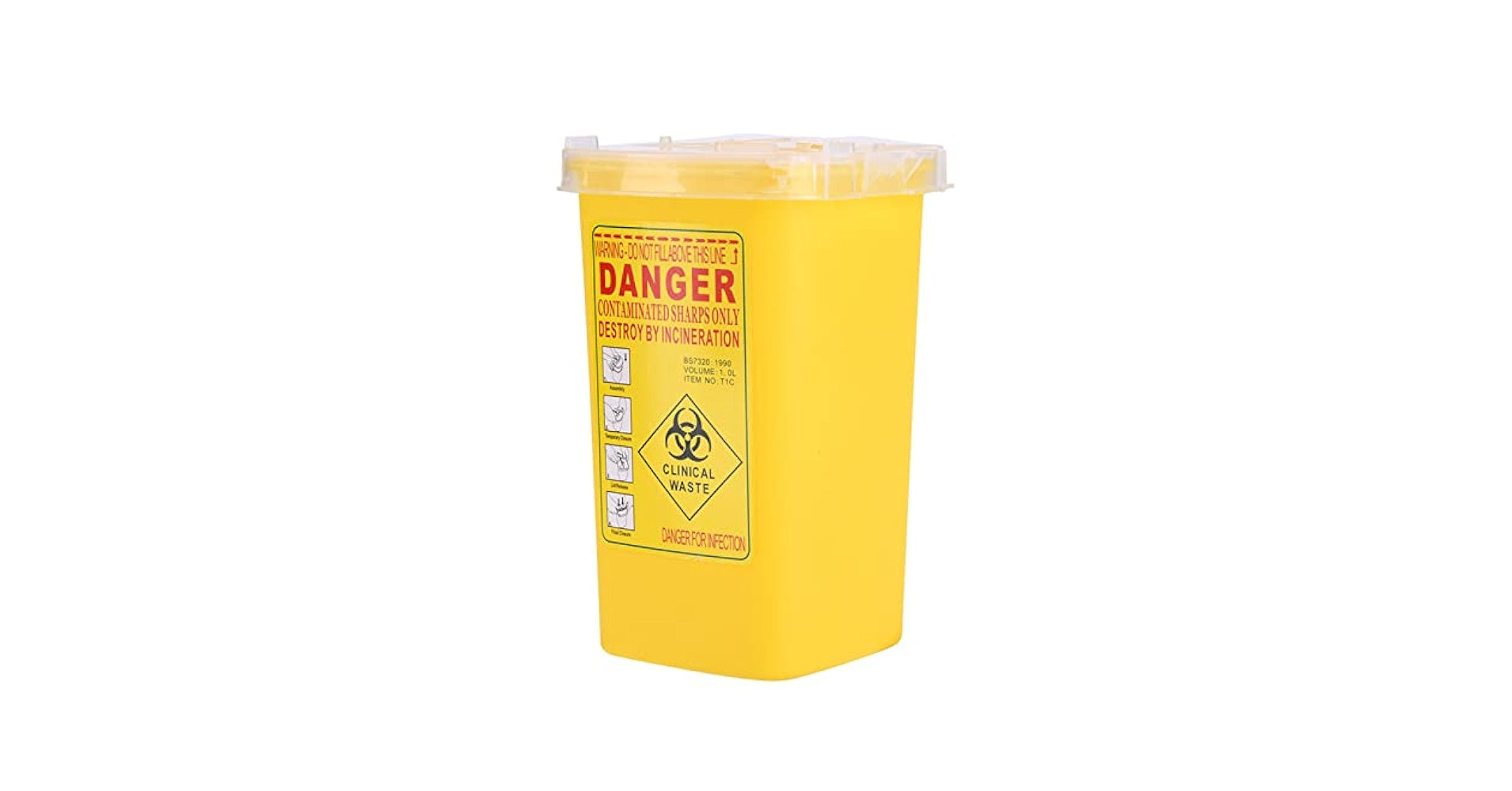 Sharp Container Saxsons 1L Sharps Container | Needle & Sharps Disposal | Blaque Sigma