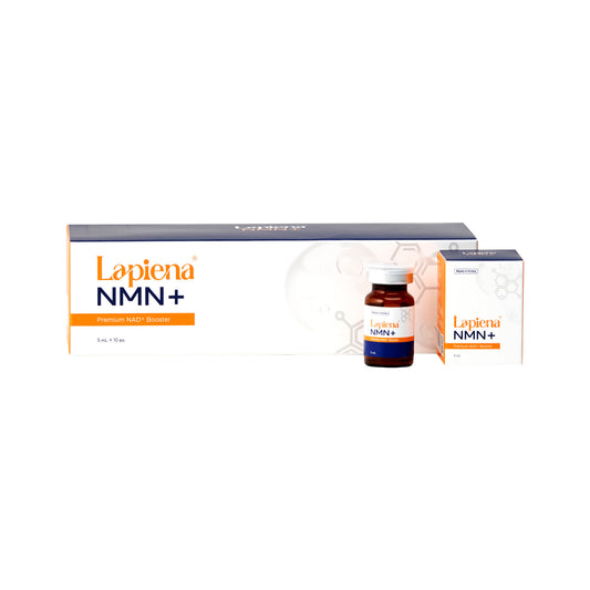 Lapiena NMN+ box of 10 vials with a 5ml vial and carton | Blaque Sigma